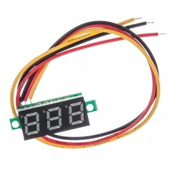 Voltimetro Dc 0-100Vdc 3 Hilos Rojo  23x11.7x9.2mm