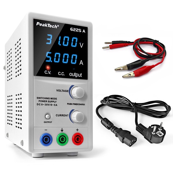 PeakTech® P 6225A Fuente Alimentación Laboratorio DC 0-30V/0-5A