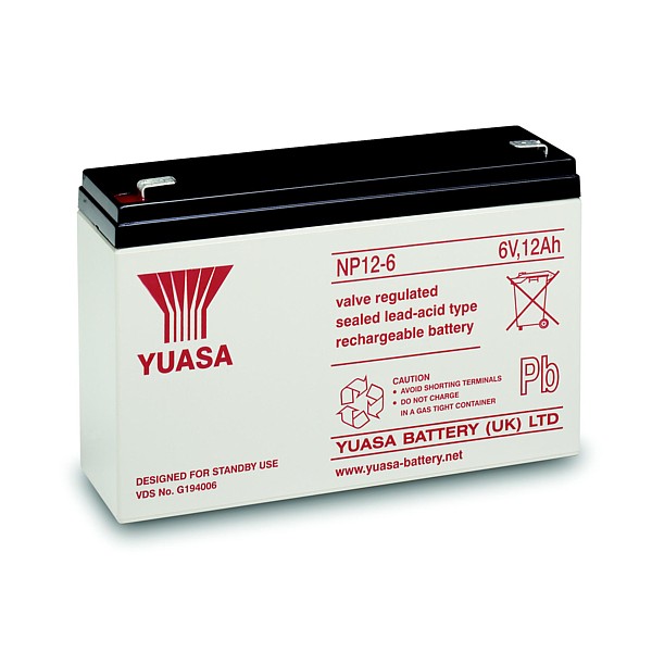 Bateria YUASA NP12-6 6V 12Ah 151x50x98mm