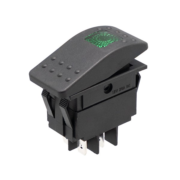 Interruptor para automóvil/embarcación 12V 20A, Verde