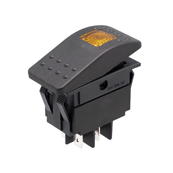 Interruptor para automóvil/embarcación 12V 20A, Amarillo