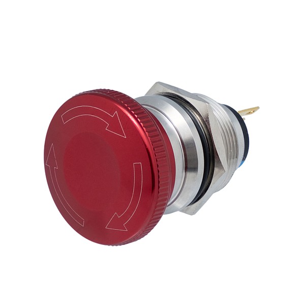 Seta emergencia 32mm acero inoxidable SPDT