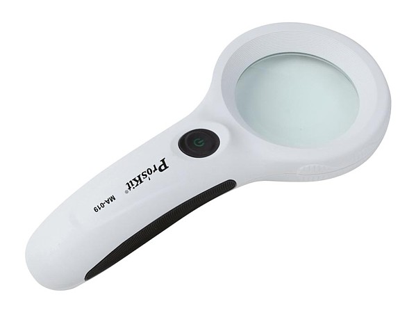 Lupa x3 8 LEDS y luz UV MA-019
