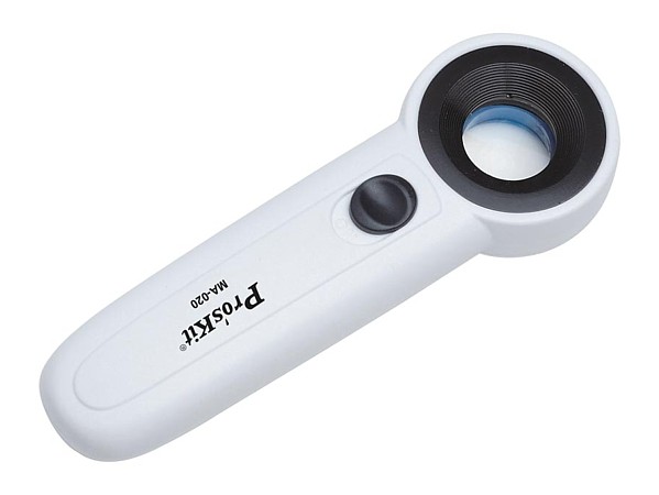 Lupa de mano x22 aumentos y luz LED MA-020