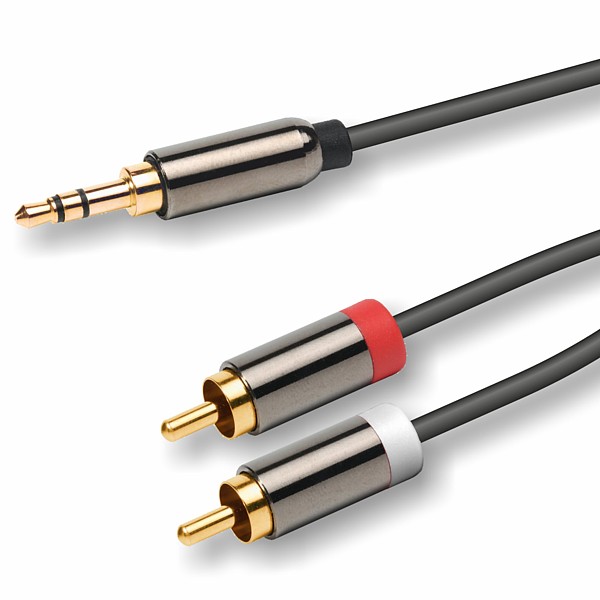 EQ680570M Cable Jack3,5st / 2RCA 0,7mts