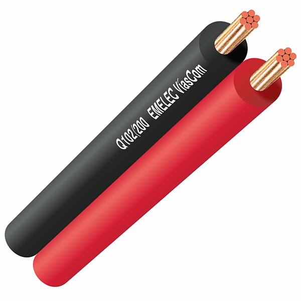 Q102-200 Cable de altavoz Rojo-Negro 2x2,00mm2 Cu (100mts)