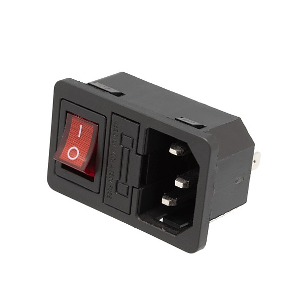 Base Chasis IEC320 C14 Fus+Interruptor Luminoso
