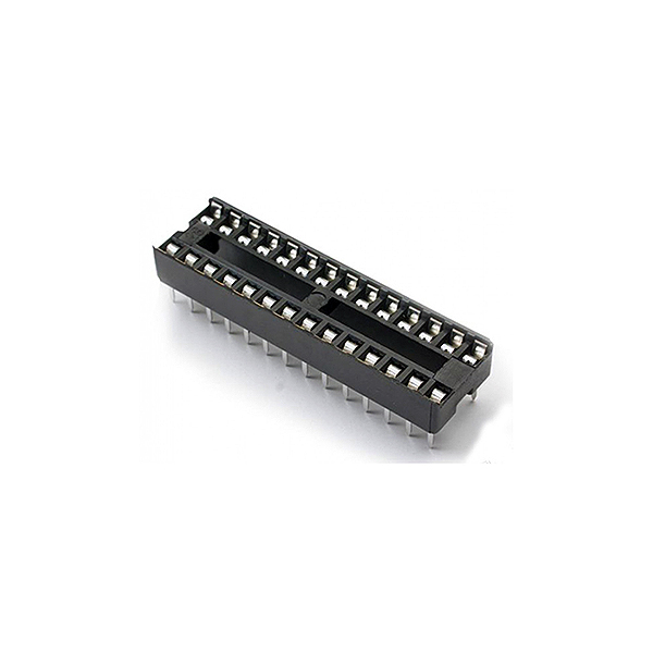 ZOCALO CI 28P Estrecho P2,54 Pin Plano