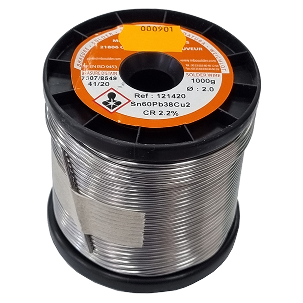 Hilo de estaño 2mm 1Kg Sn60Pb38Cu2 c/flux CR2