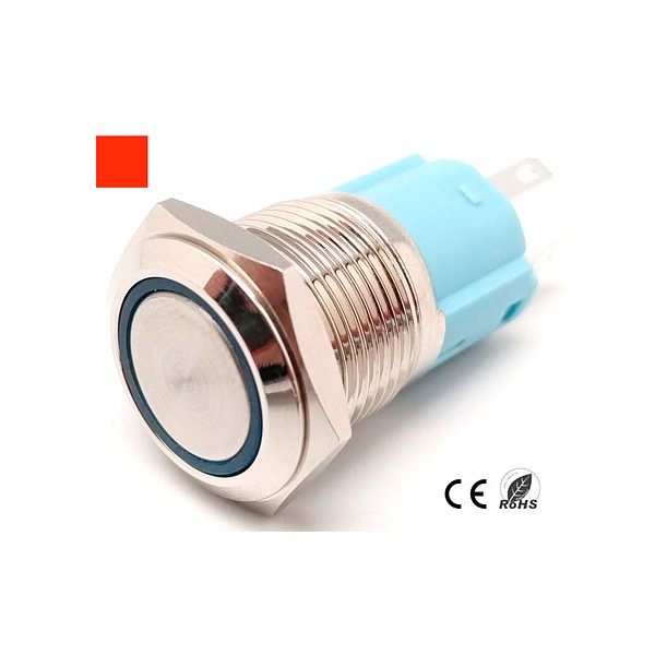 PULSADOR LUMINOSO OFF-(ON) 1CC M16Ø led ROJO 24V