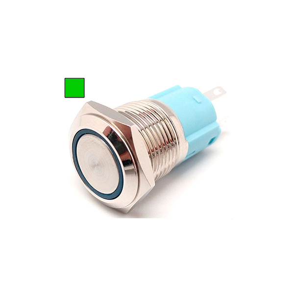 PULSADOR LUMINOSO OFF-(ON) 1CC M16Ø led VERDE 24V