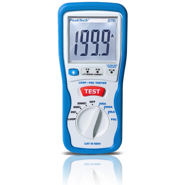 PeakTech® P2715 Medidor de impedancia LOOP Digital/ bucle PSC (tierras sin picas)