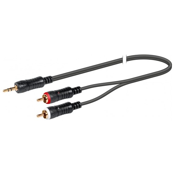 EQ680500 Cable Jack3,5st / 2RCA 1,5mts