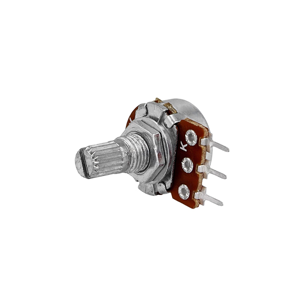 Potenciómetro Lineal 10k Ø17x9.2mm PCB eje 6mm estriado