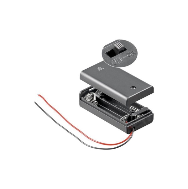 Portapilas 2xR6 aéreo con interruptor