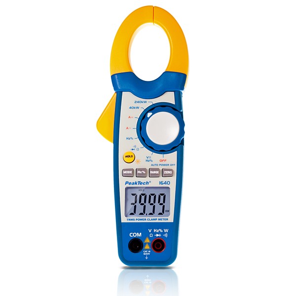 PeakTech® 1640 Medidor de Pinza TRMS Vatimétrica, 1000A AC/DC