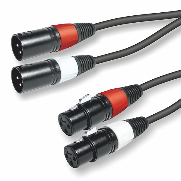 Cable de Sonido Profesional 2 XLR3 M - 2 XLR3 H 5mt