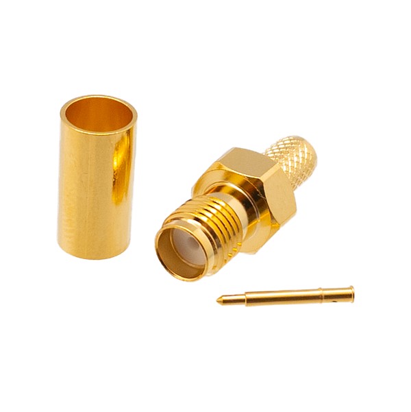 Conector RP/SMA Hembra RG58 Crimpar Dorado