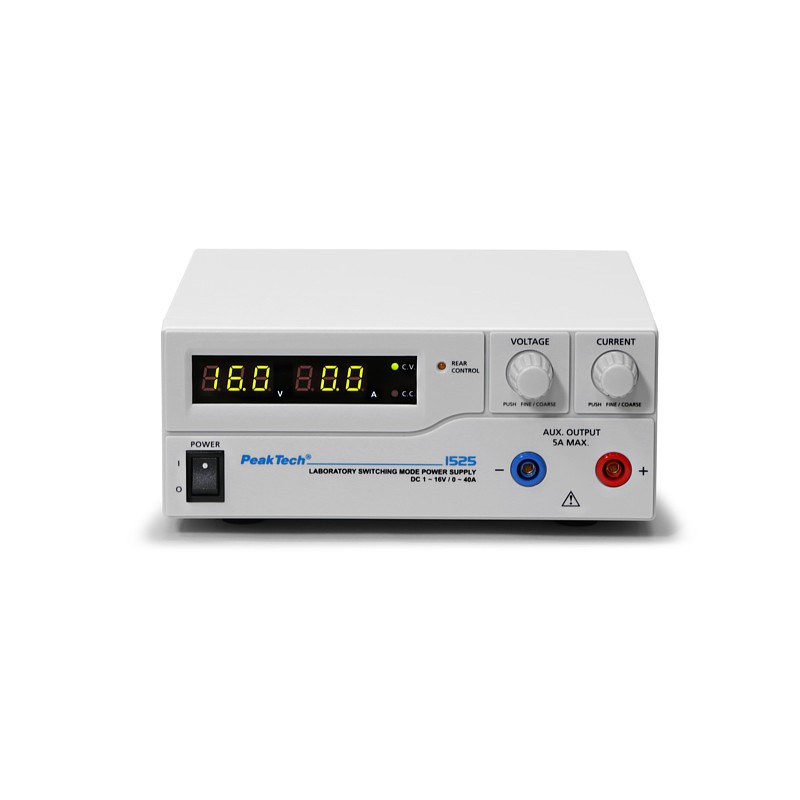 PeakTech® P1525 Fuente de Alimentación Laboratorio DC 1-16V/0-40A
