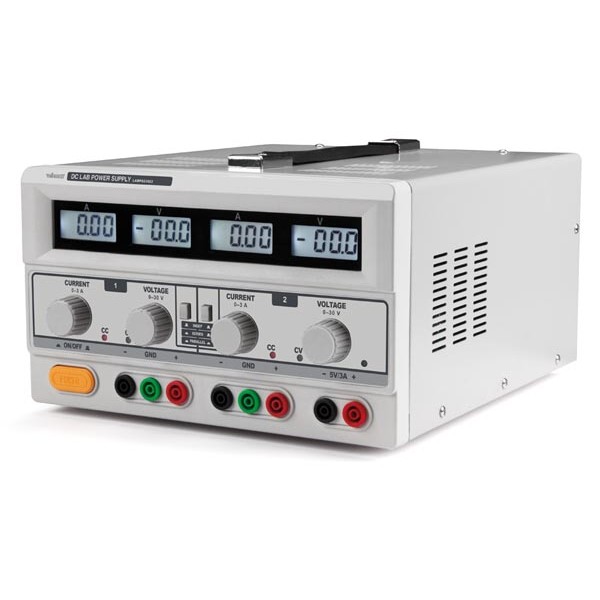 LABPS23023 DOBLE FUENTE DE ALIMENTACIÓN DC PARA LABORATORIO 2 x 0-30 VDC / 0-3 A + 5 VDC FIJA / 3 A
