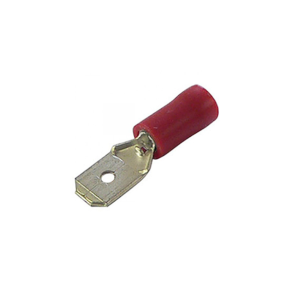 Faston Macho 6,3mm Pre-Aislado Rojo 0,25-1,65mm2