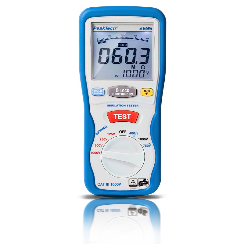 PeakTech® P2695 Medidor de Aislamiento 125/250/500/1000 V /4000 M