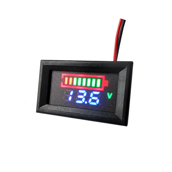 Indicador de carga & Voltaje Bateria Plomo 12V 8 segmentos