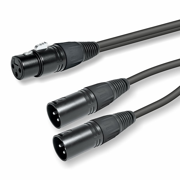 Cable de Sonido Profesional Splitter XLR3 H - 2 XLR3 M 0,20mt