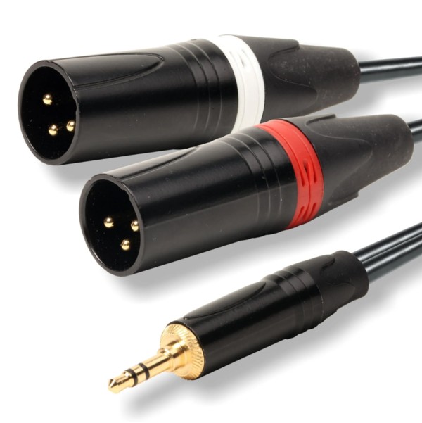 EK620601S Cable de Sonido Profesional JACK3,5St M - 2 XLR3 M 1,5mt