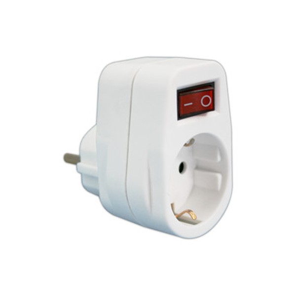 Adaptador 1 toma Schuko Con Interruptor