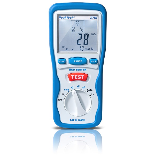 PeakTech® P 2710 Comprobador diferenciales RCD Digital