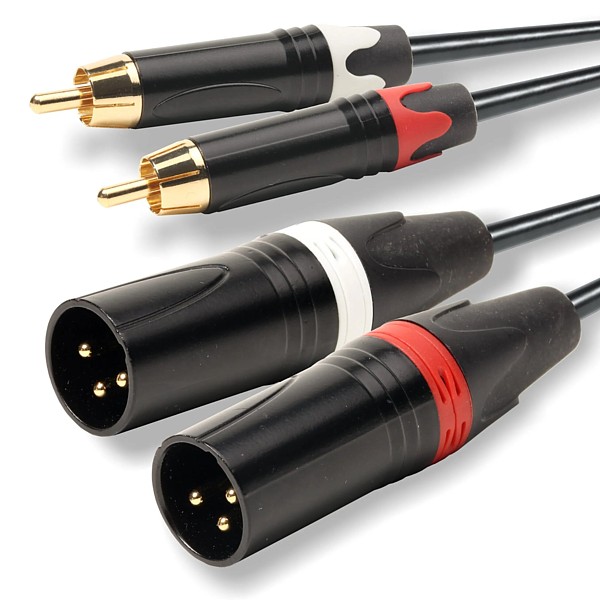 EK632502S Cable de Sonido Profesional 2 XLR3 M - 2 RCA M 2mt