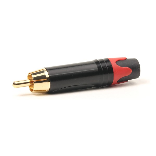 EK9025/BR Conector RCA Macho Dorado aro Rojo