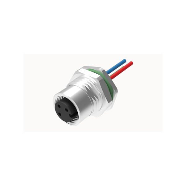 Base Panel trasera M12 4 Contactos Hembra C/cable 0,5mts
