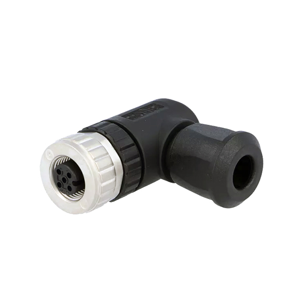 Conector Circular M12 5 Contactos Hembra Acodado