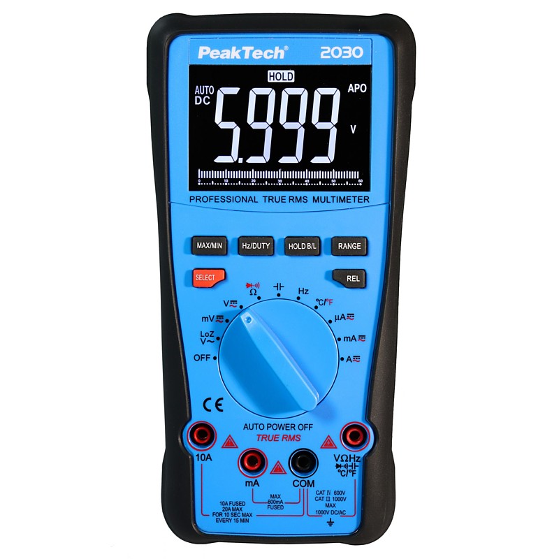 PeakTech® P 2030 Multímetro Digital TrueRMS 1000V 6000 counts