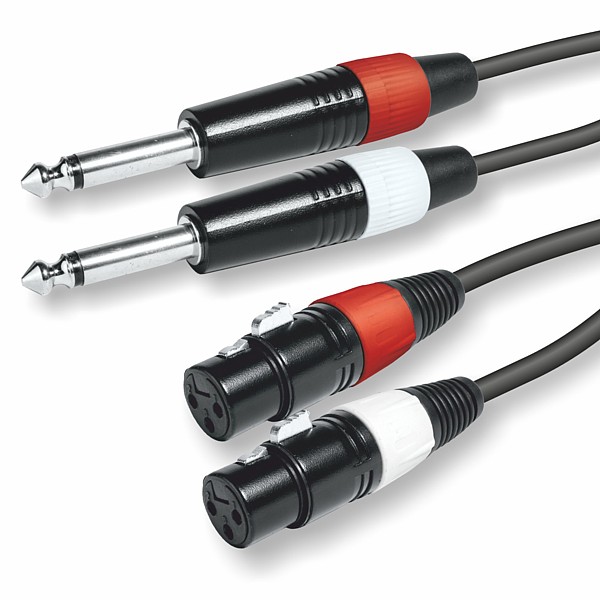 Cable de Sonido Profesional 2 JACK6,3Mo M - 2 XLR3 H 5mt