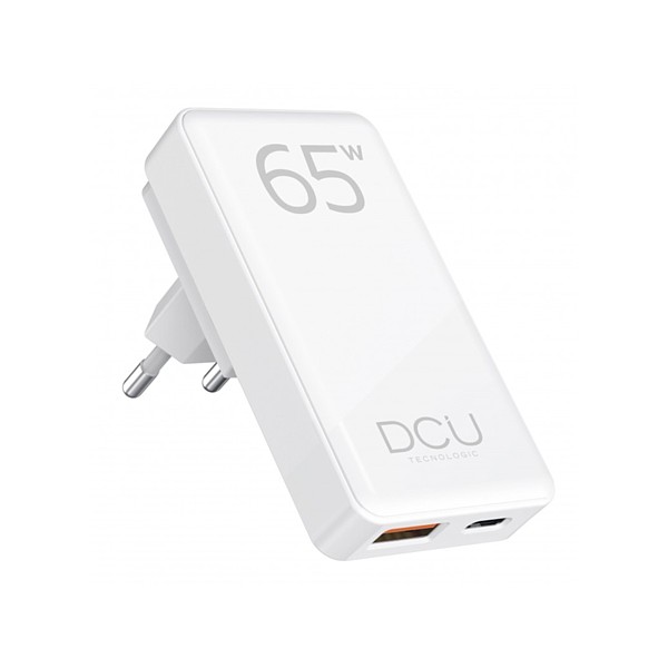 37500165 Cargador GaN doble USB Tipo C PD 65W + USB A QC 3.0 18W