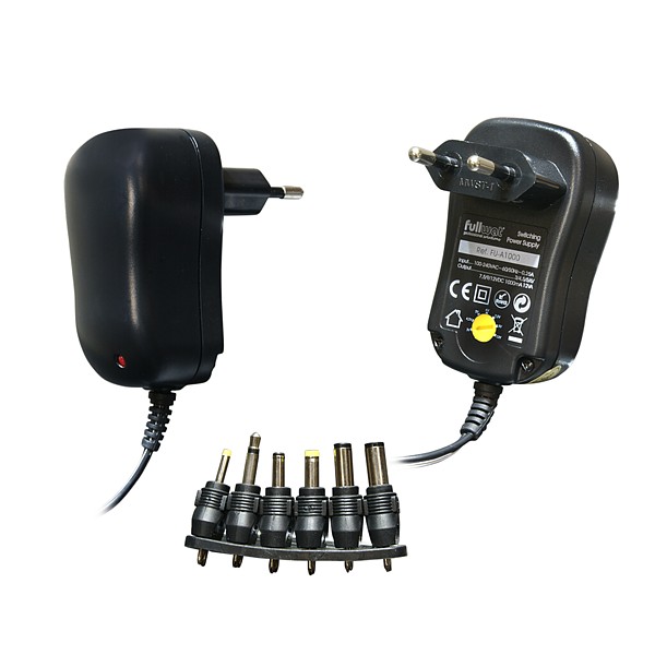 FU-A1000 Alimentador Regulable 3 a 12Vdc 12W conector multiple