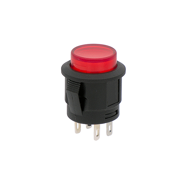 Pulsador Luminoso OFF-(ON) 12V Rojo M16