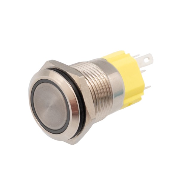 Interruptor Luminoso Antivandálico M16 anillo Rojo 220V