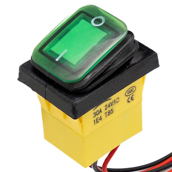 Interruptor Basculante 12V 30A IP68 Led Verde