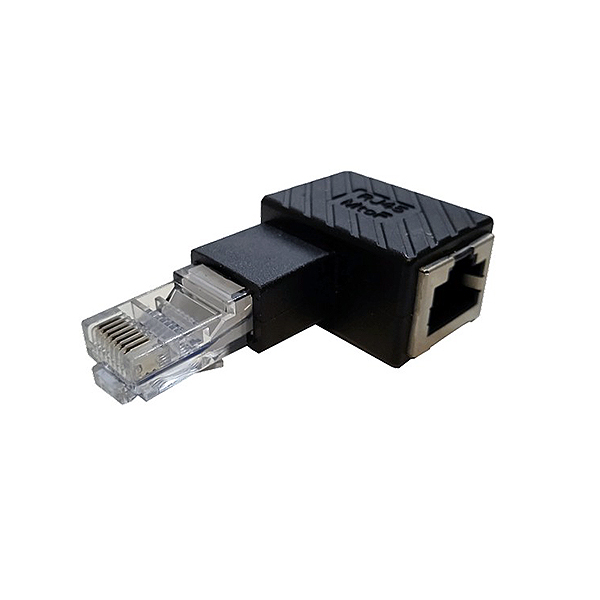 Adaptador modular macho-hembra RJ45 Acodado