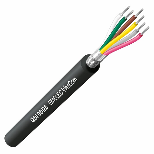 Cable data computer 6x0,25mm apantallado (100mts) Negro