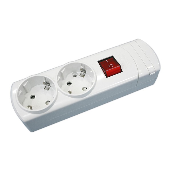 36.097/SC Base múltiple de 2 tomas sin cable + Interruptor