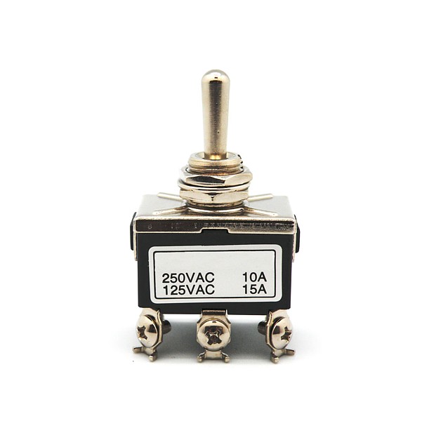 Conmutador 2C 3P On-Off-On M12Ø 10A/250V conex.tornillos
