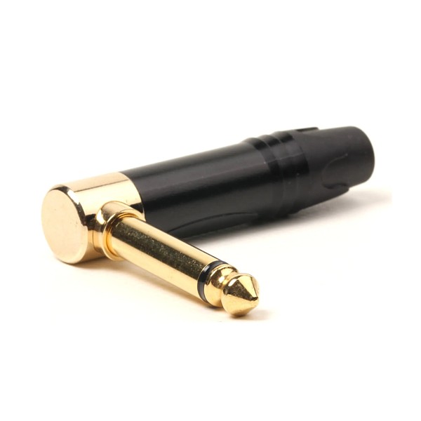 EK9013/BG Jack 6,3mm Mo Macho Metalico Acodado Dorado