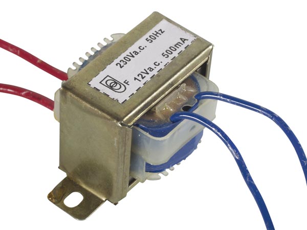 TRANSFORMADOR ALIMENTACION 12V/500MA
