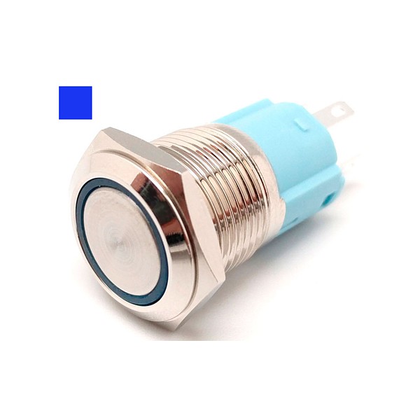 PULSADOR LUMINOSO OFF-(ON) 1CC M19Ø led AZUL 24V