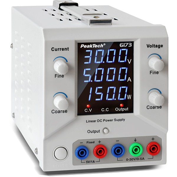PeakTech® P 6173 Fuente de alimentación 0-30 V / 0-5 A CC y USB